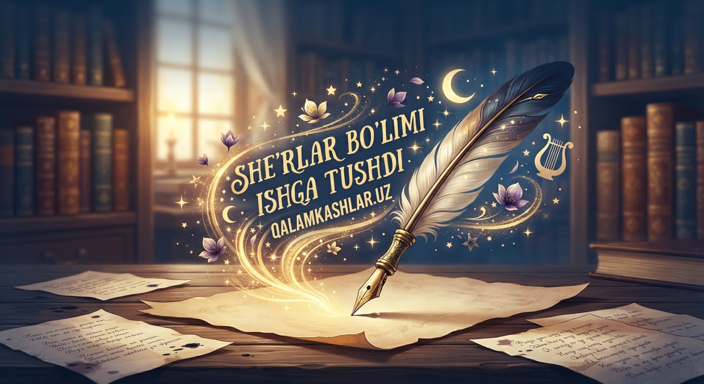 Qalamkashlar.uz'da "She'rlar" bo'limi o‘z ishini boshladi!